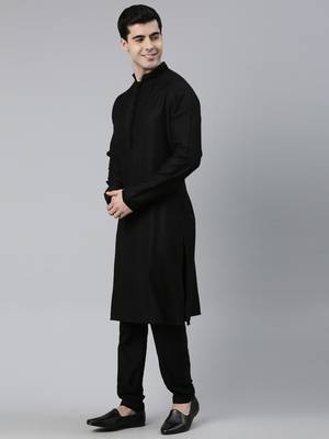 Black Cotton Kurta Set 3