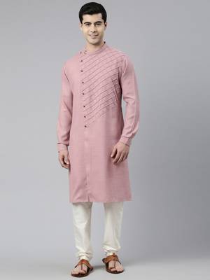 Old Rose Angrakha Kurta Set 1