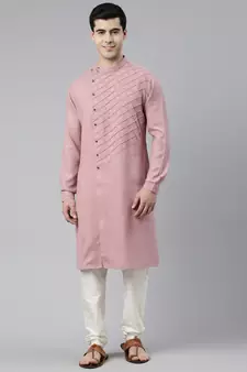 Old Rose Angrakha Kurta Set