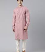 Old Rose Angrakha Kurta Set
