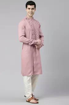 Old Rose Angrakha Kurta Set
