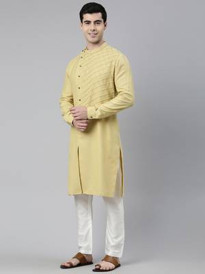 Yellow Angrakha Kurta Set 3
