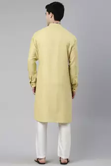 Yellow Angrakha Kurta Set