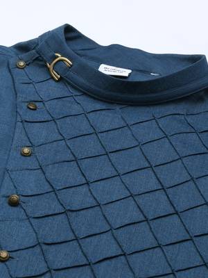 Denim Blue Angrakha Kurta Set 2