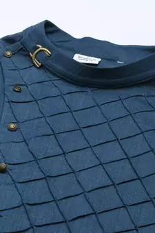 Denim Blue Angrakha Kurta Set