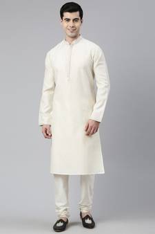 Creame Booti Chanderi Silk Kurta Set