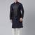 Midnight Blue Jacquard Jacket With Navy Kurta