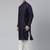 Midnight Blue Jacquard Jacket With Navy Kurta