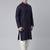 Midnight Blue Jacquard Jacket With Navy Kurta