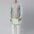 Jade Green Pashmina Print Jacket With Solid Green Short Kurta Set