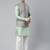 Jade Green Pashmina Print Jacket With Solid Green Short Kurta Set