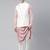 Creame Pink Printed Jacket With Pink Draped Kurta