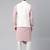 Creame Pink Printed Jacket With Pink Draped Kurta
