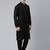 Black Gold Jacquard Print With Black Kurta