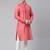 Midnight Blue Velvet  Pashmina Printed  Jacket With Pink Kurta