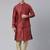 Scarlet Red Brocade Jacket And Kurta Set