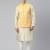 Mustard Geometric Jacquard Jacket With Kurta Set
