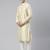 Mustard Geometric Jacquard Jacket With Kurta Set