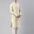 Mustard Geometric Jacquard Jacket With Kurta Set