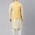 Mustard Geometric Jacquard Jacket With Kurta Set