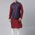 Navy Maroon Jacquard Jacket With Maroon Kurta