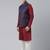 Navy Maroon Jacquard Jacket With Maroon Kurta