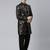 Gold Black Jacquard Indo Kurta Set