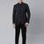 Navy Blue Black Shimmer Bandhgala Set