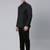 Navy Blue Black Shimmer Bandhgala Set