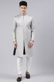 Silky Silver Classic Indo Western