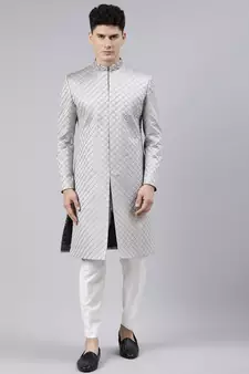 Silky Silver Classic Indo Western