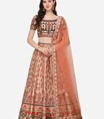 SOFT SILK DIGITAL PRINT SEMI STITCHED LEHENGA