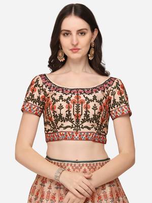 SOFT SILK DIGITAL PRINT SEMI STITCHED LEHENGA 4