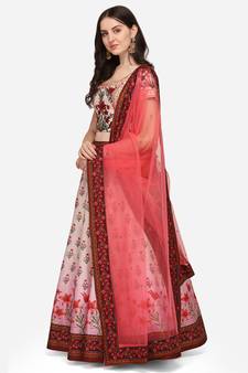 SOFT SILK DIGITAL PRINT SEMI STITCHED LEHENGA