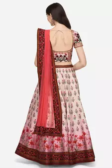 SOFT SILK DIGITAL PRINT SEMI STITCHED LEHENGA