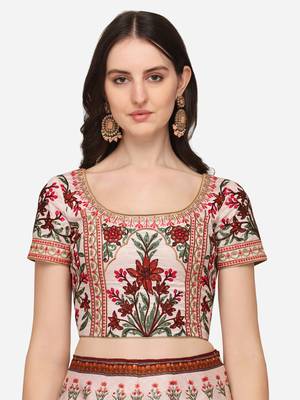 SOFT SILK DIGITAL PRINT SEMI STITCHED LEHENGA 4