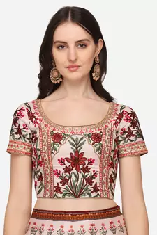 SOFT SILK DIGITAL PRINT SEMI STITCHED LEHENGA
