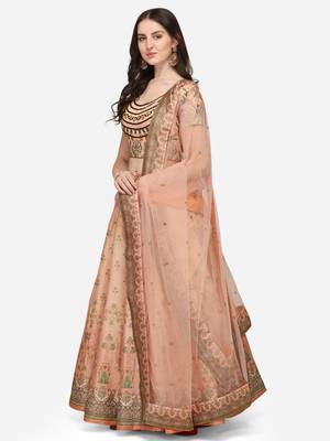SOFT SILK DIGITAL PRINT SEMI STITCHED LEHENGA 1