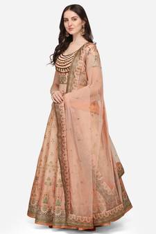 SOFT SILK DIGITAL PRINT SEMI STITCHED LEHENGA
