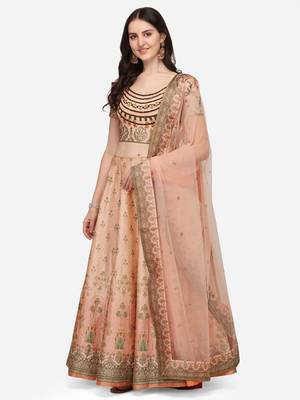 SOFT SILK DIGITAL PRINT SEMI STITCHED LEHENGA 2