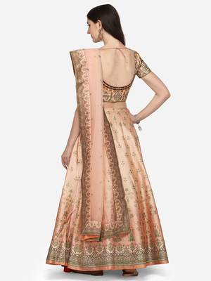 SOFT SILK DIGITAL PRINT SEMI STITCHED LEHENGA 3