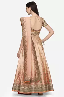SOFT SILK DIGITAL PRINT SEMI STITCHED LEHENGA