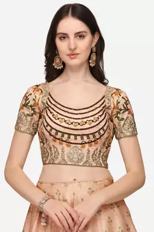 SOFT SILK DIGITAL PRINT SEMI STITCHED LEHENGA
