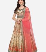 SOFT SILK DIGITAL PRINT SEMI STITCHED LEHENGA
