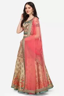SOFT SILK DIGITAL PRINT SEMI STITCHED LEHENGA