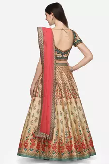 SOFT SILK DIGITAL PRINT SEMI STITCHED LEHENGA