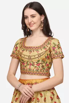 SOFT SILK DIGITAL PRINT SEMI STITCHED LEHENGA