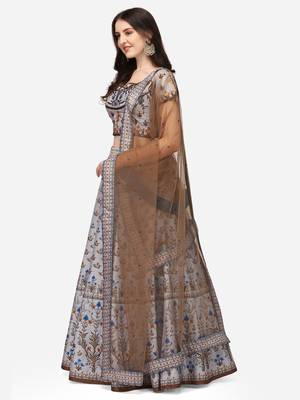 SOFT SILK DIGITAL PRINT SEMI STITCHED LEHENGA 2