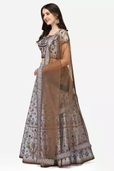 SOFT SILK DIGITAL PRINT SEMI STITCHED LEHENGA