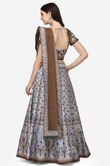 SOFT SILK DIGITAL PRINT SEMI STITCHED LEHENGA